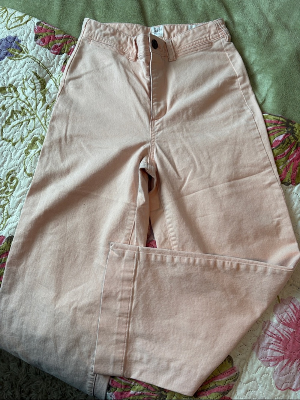 GAP Light peach crop wide leg pants